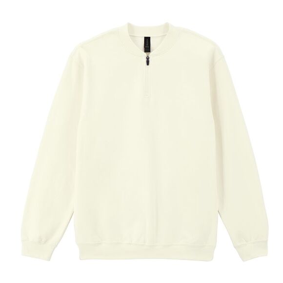 Gildan Unisex Adult Softstyle Midweight Quarter Zip Sweatshirt / Off White